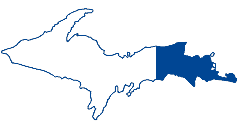 Eastern U.P. region map