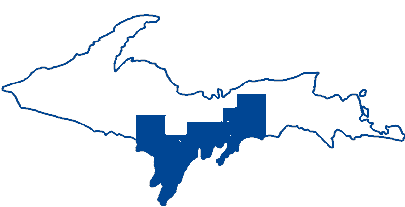 South Central U.P. region map