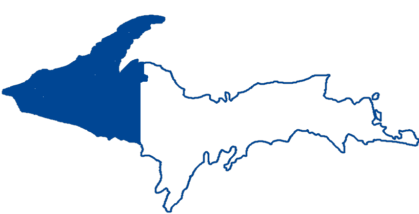 Western U.P. region map